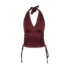 Chic Party-Style Halter Tank Top — Burgundy