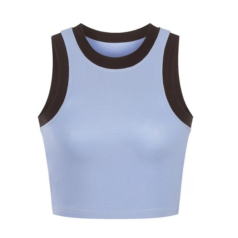 Preppy-Style Athletic Tank Top — Purple