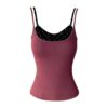 Faux Two-Piece Polka Dot Spliced ​​Tank Top — Black & Pink