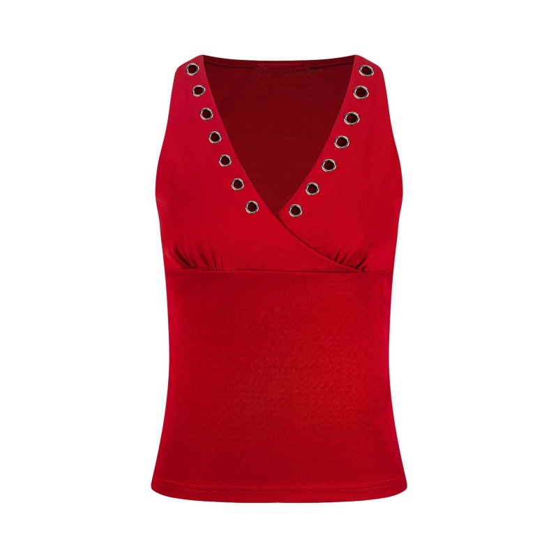 Stylish and Chic Slim-Fit Tank Top — Red