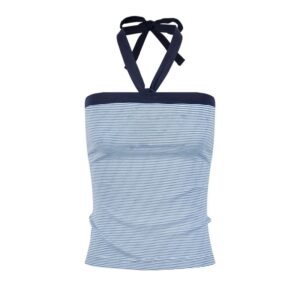 Chic Striped Strapless Tank Top