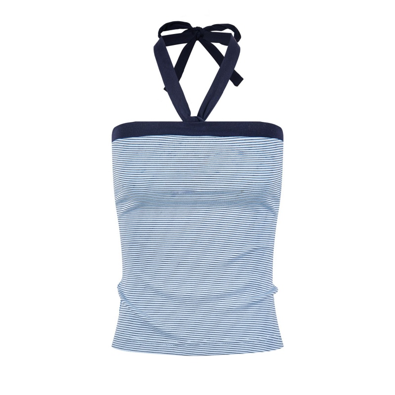 Chic Striped Strapless Tank Top