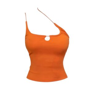 Chic Y2k-Style Cutout Tank Top — Orange