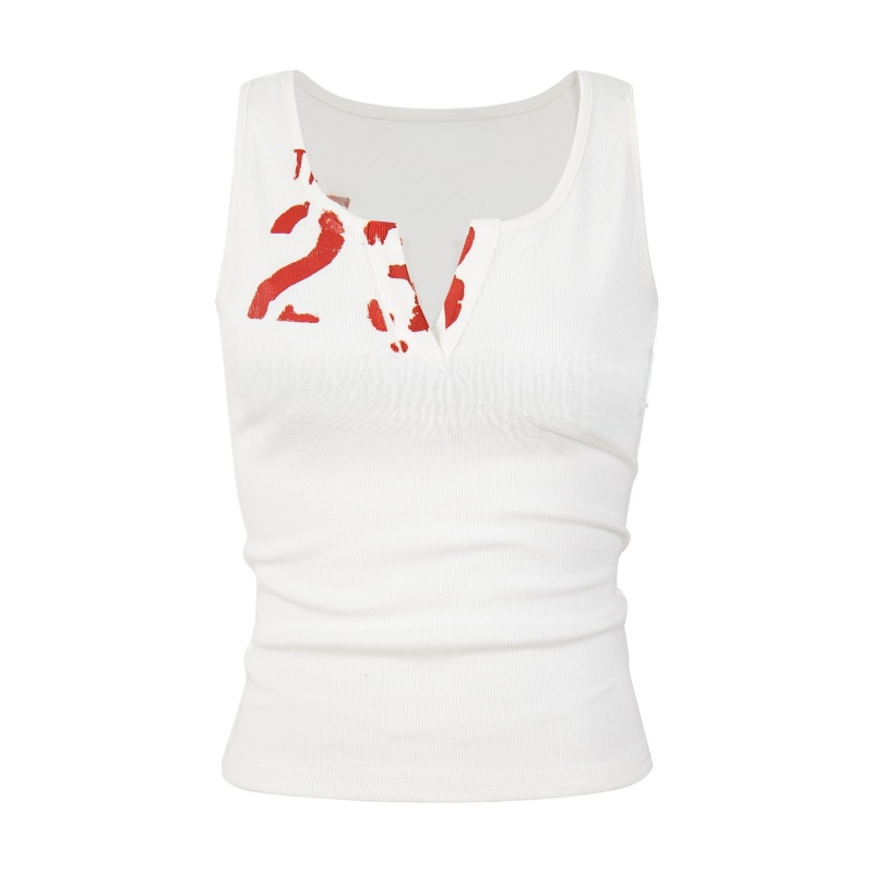 Slim-Fit Athletic Tank Top — White